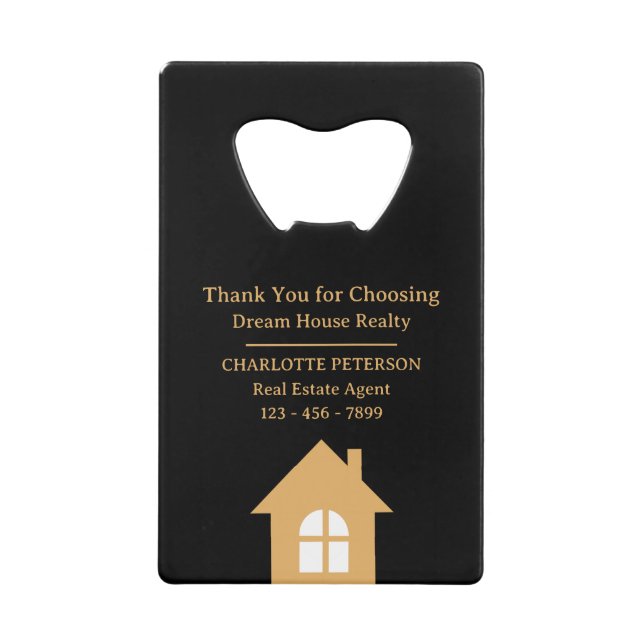 Real Estate New Home Owner Closing Gift Credit Card Bottle Opener (Front)
