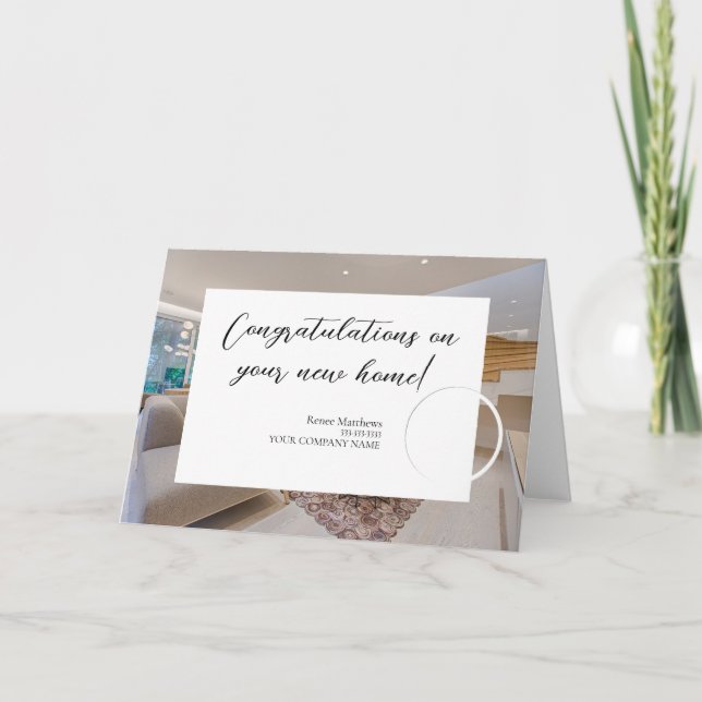 Real Estate New Home Photo Business Note Card (Front)