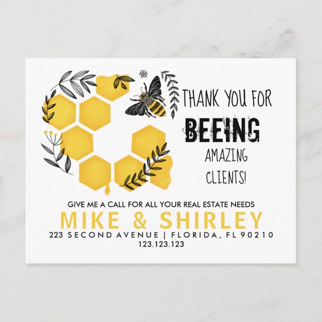 Real estate Open House Honey Bee Pop by  Postcard (Front)