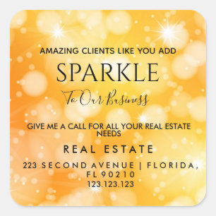 Real estate Open House Sparkle Pop by  Postcard Square Sticker