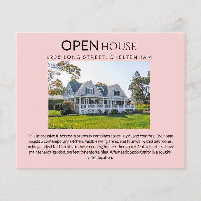 Real Estate Open House Targeting Postcards & Flyer (Front)