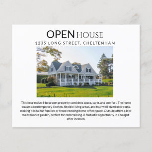 Real Estate Open House Targeting Postcards & Flyer