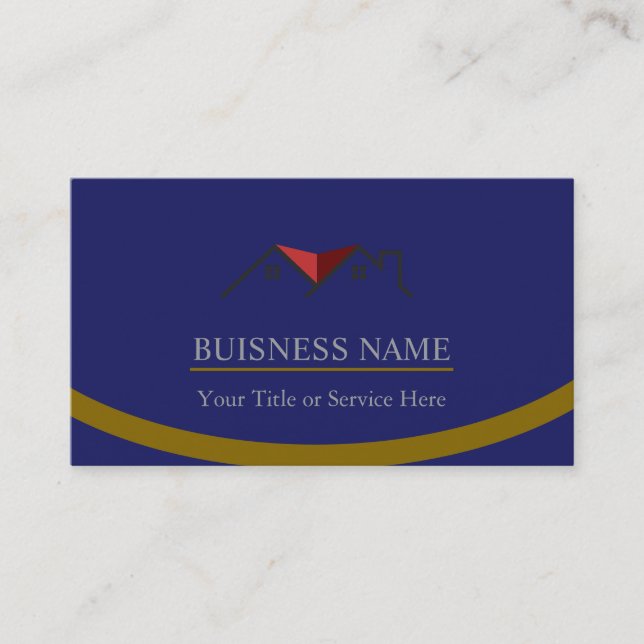 Real Estate Personalized Navy Blue  Business Card (Front)