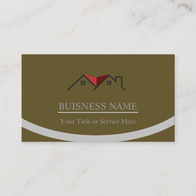 Real Estate Personalized Yellow brown  Business Card (Front)