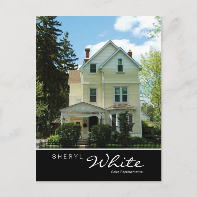 Real Estate Postcards Tall Yellow House V (Front)