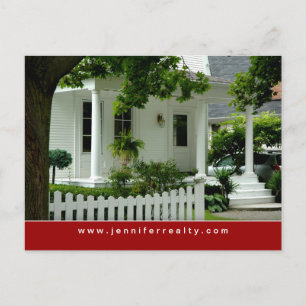 Real Estate Postcards White Green House Red 2