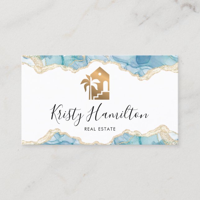 real estate professional beach house bnb photo bus business card (Front)
