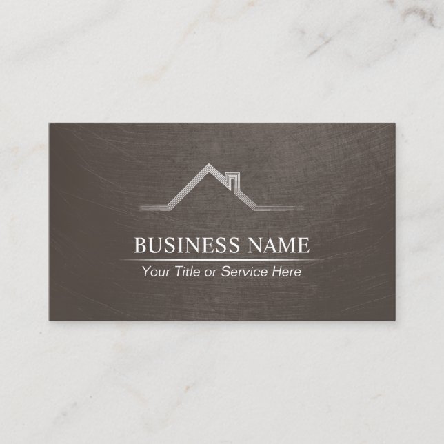 Real Estate Professional Grunge Tan Brown Realtor Business Card (Front)