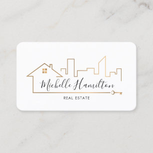 real estate professional house realtor gold photo business card