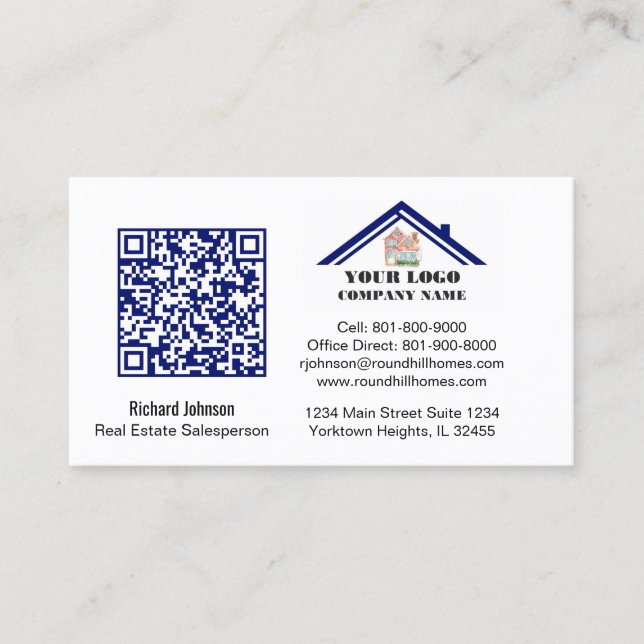 Real Estate Professional Logo QR Code    Business Card (Front)