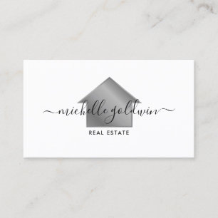 Real Estate Professional Modern Script House Business Card