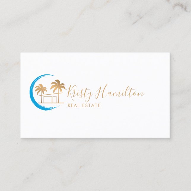 real estate professional palm beach house photo bu business card (Front)