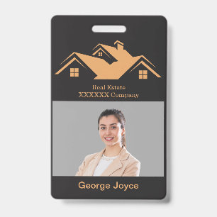 Real Estate Promotional Black & Gold Name Tag Badge