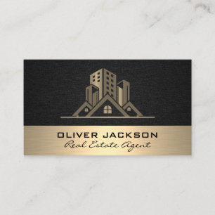 Real Estate Properties Linen Gold Metallic Appointment Card