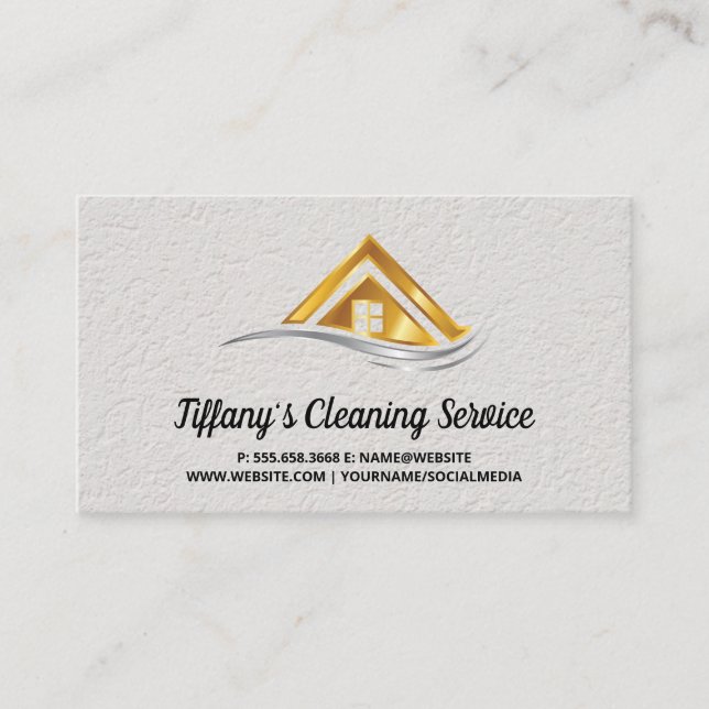 Real Estate Property Gold Logo Business Card (Front)