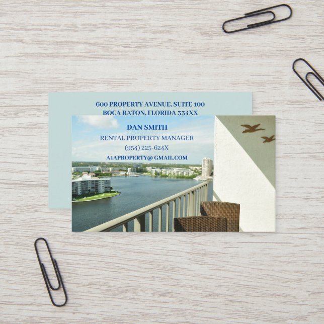 Real Estate Property Manager Rental Property  Business Card (Front/Back In Situ)