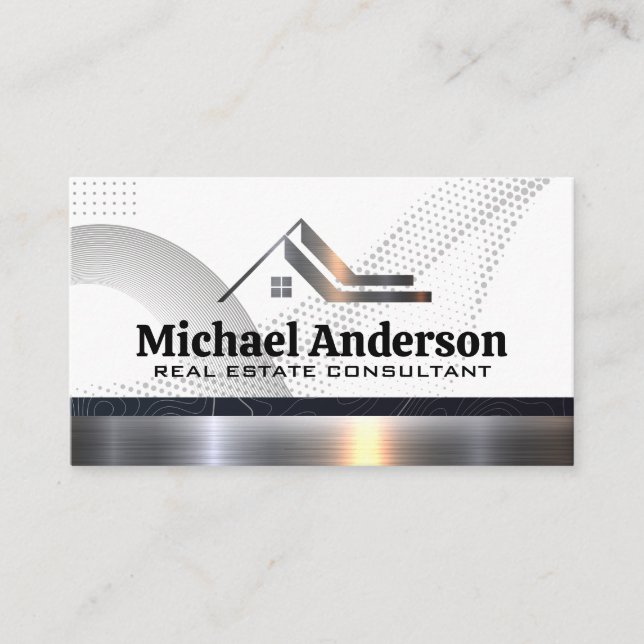 Real Estate Property Metallic Trim | Professional Business Card (Front)