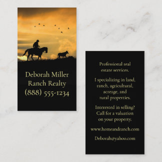 Real Estate Ranch and Land Properties Business Card