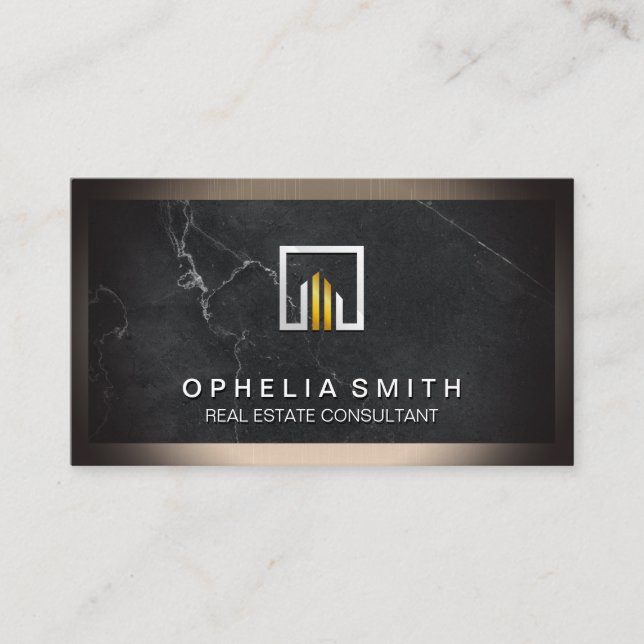 Real Estate | Realtor Agent | Executive Marble Business Card (Front)
