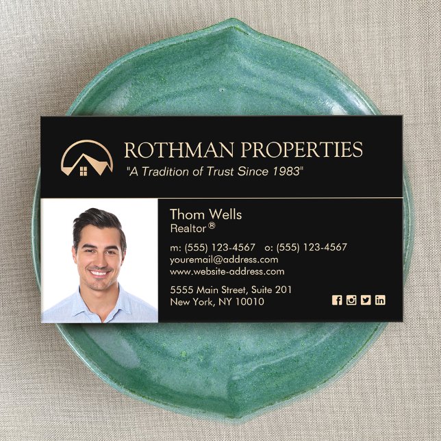 Real Estate, Realtor Black Gold House Insert Photo (Creator Uploaded)