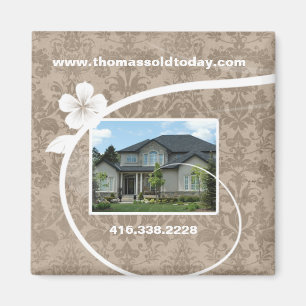 Real Estate / Realtor Custom Fridge Magnet Beige