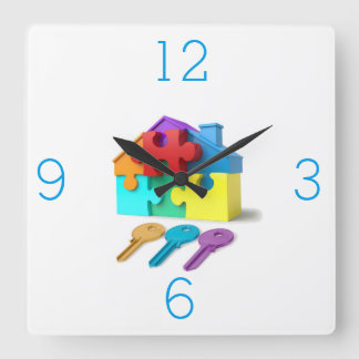 Real Estate, Realtor, estate agent, New Home Square Wall Clock