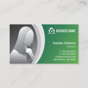Real Estate Realtor Modern Green Custom Photo Business Card