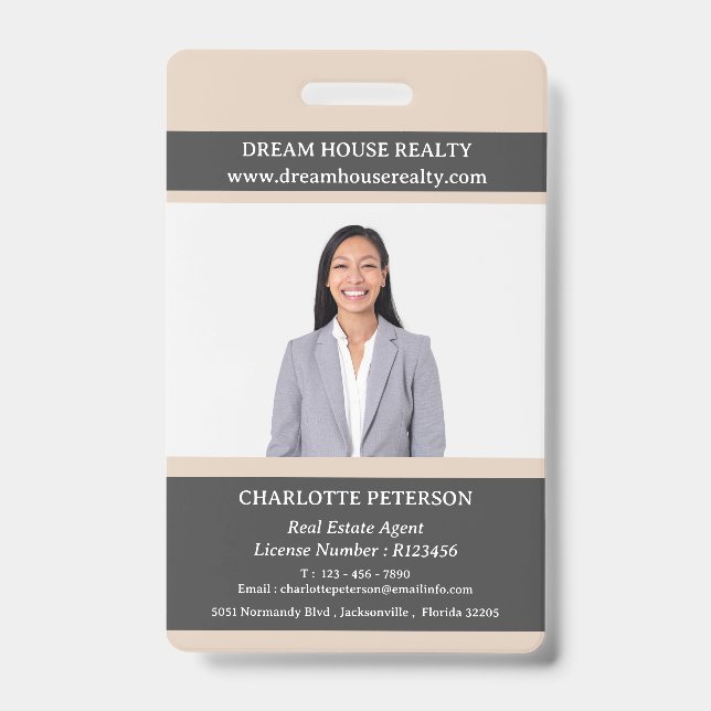 Real Estate Realtor Name Badge (Front)