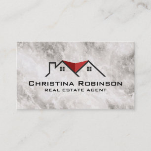 Real Estate Roof Top Logo Realtor Service Business Card