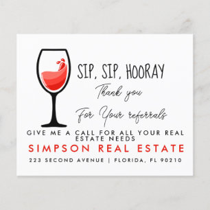 real estate sip sip hooray referrals Announcement Flyer