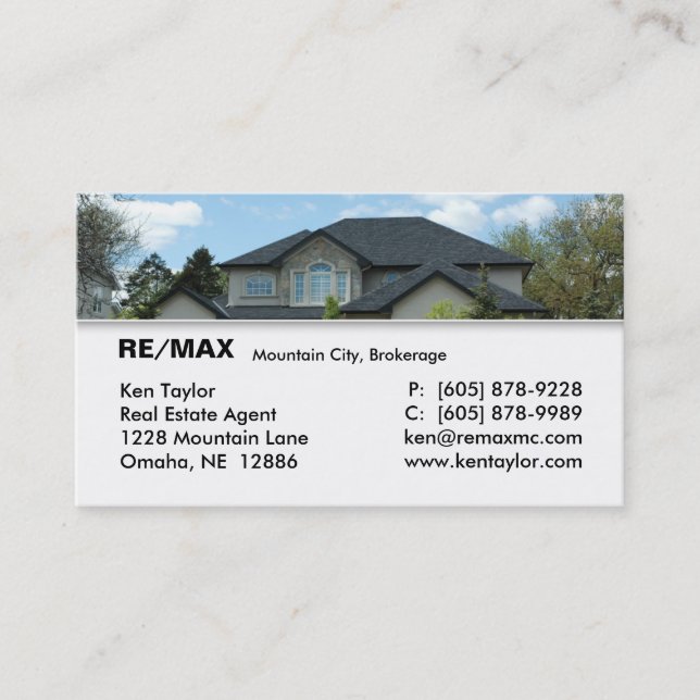 Real Estate Stucco House Business Card 2 (Front)