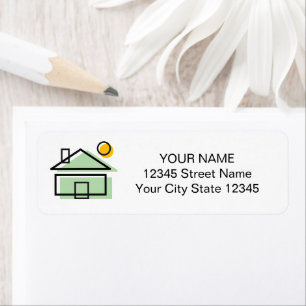Real estate sunny house logo custom return address