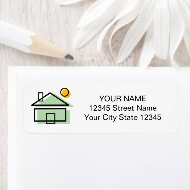 Real estate sunny house logo custom return address (Insitu)