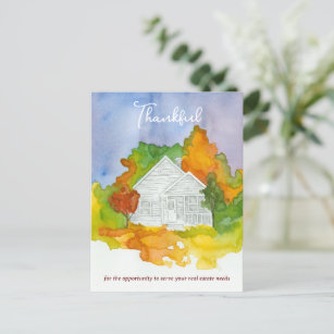 Real Estate Thank You Business Referral Autumn Postcard