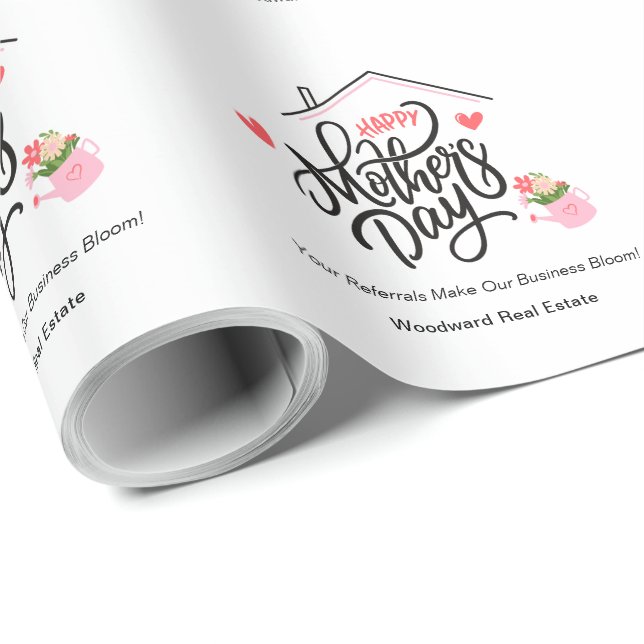 Real Estate Thank You Client | Happy Mother's Day  Wrapping Paper (Roll Corner)