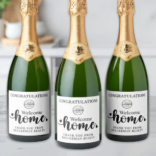 Real Estate Thank You Gift New Home Sparkling Wine Label