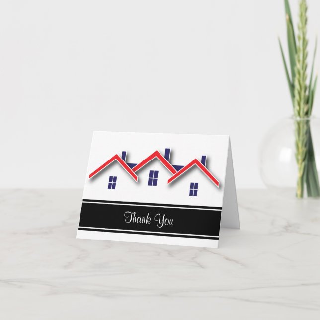 Real Estate Thank You - Red and Black (Front)