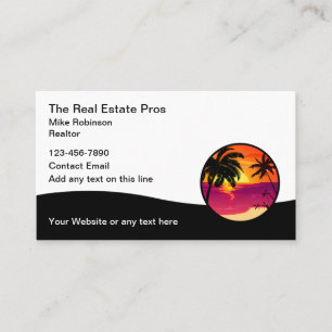 Real Estate Tropical Palm Tree Business Cards