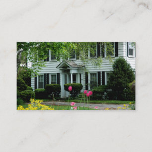 Real Estate White Black House Business Card