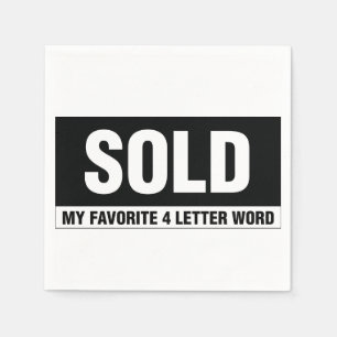 Real Estate White Standard Cocktail Paper Napkins