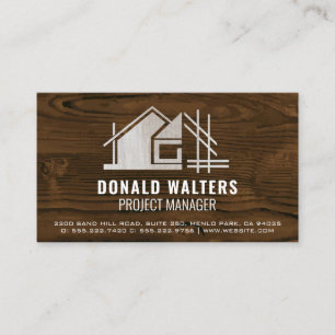 Real Estate Wood Logo   Blueprint Wood Business Card