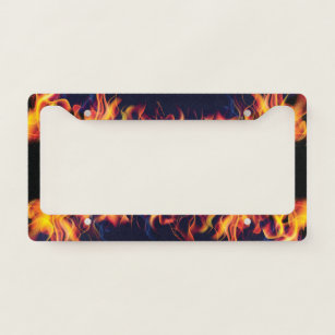 Real Fire Flames. License Plate Frame