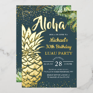 Real Foil Aloha Tropical Gold Pineapple Luau