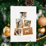 Real Foil | Boho Christmas Tree 5 Photo Collage Foil Holiday Card<br><div class="desc">Add some shine to your Christmas cards with real gold, silver, or rose gold foil! This classic and timeless metallic style is sure to add another level to your cards. A modern, simple holiday card that features five of your favorite photos arranged in a Christmas tree shape framed with foil....</div>