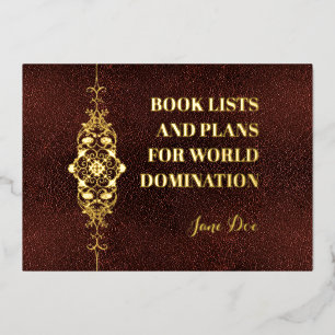 Real Foil Book Lover Funny Reader Gift Holiday Card