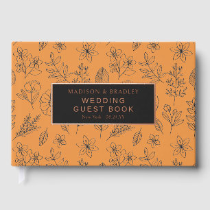 Real Foil Botanical Floral Wedding Guest Book
