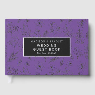 Real Foil Botanical Floral Wedding Guest Book