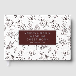 Real Foil Botanical Floral Wedding Guest Book