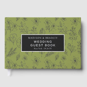 Real Foil Botanical Floral Wedding Guest Book