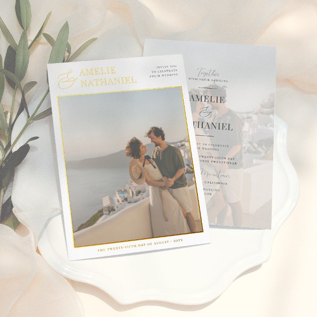 Real Foil | Calligraphy Ampersand 2 Photo Wedding (Creator Uploaded)